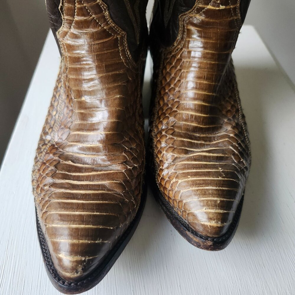 Larry Mahan Handcrafted Exotic Python & Leather W… - image 6